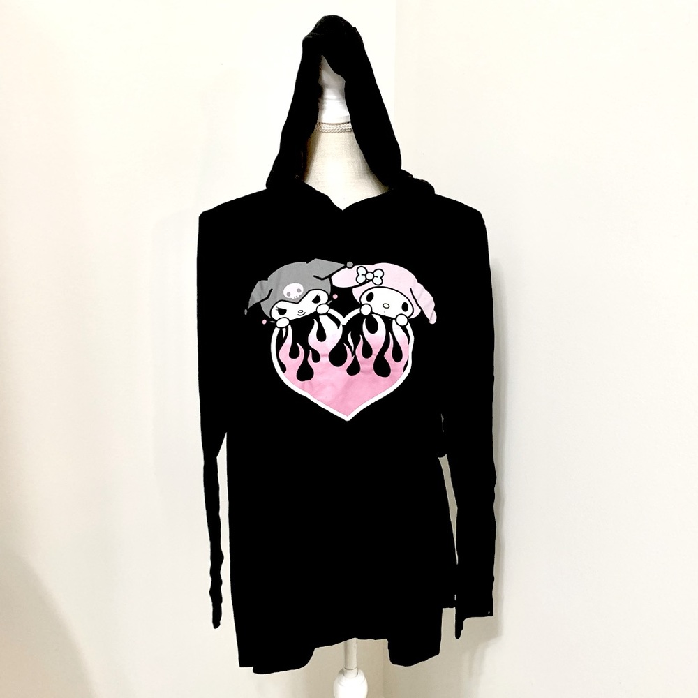 Torrid Kuromi Sanrio Hooded Long Sleeve Tee - 1X - 14/16 - NEW